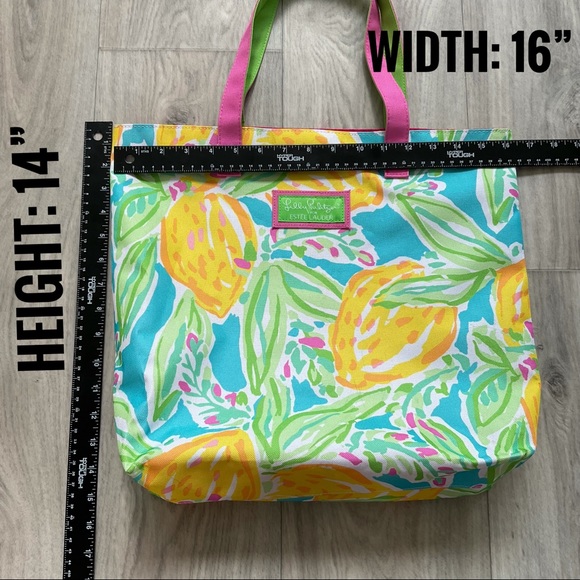 NWOT Lilly Pulitzer Lemon Canvas Tote - Picture 6 of 12